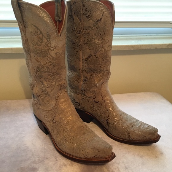Lucchese Stone Python snake sparkle shine boot - Picture 1 of 8